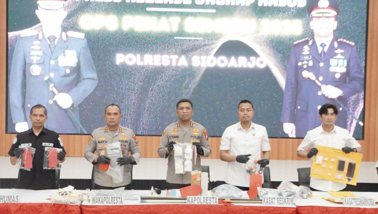Operasi Pekat Semeru 2025, Polresta Sidoarjo Ungkap 185 Kasus dan 197 Tersangka Diamankan